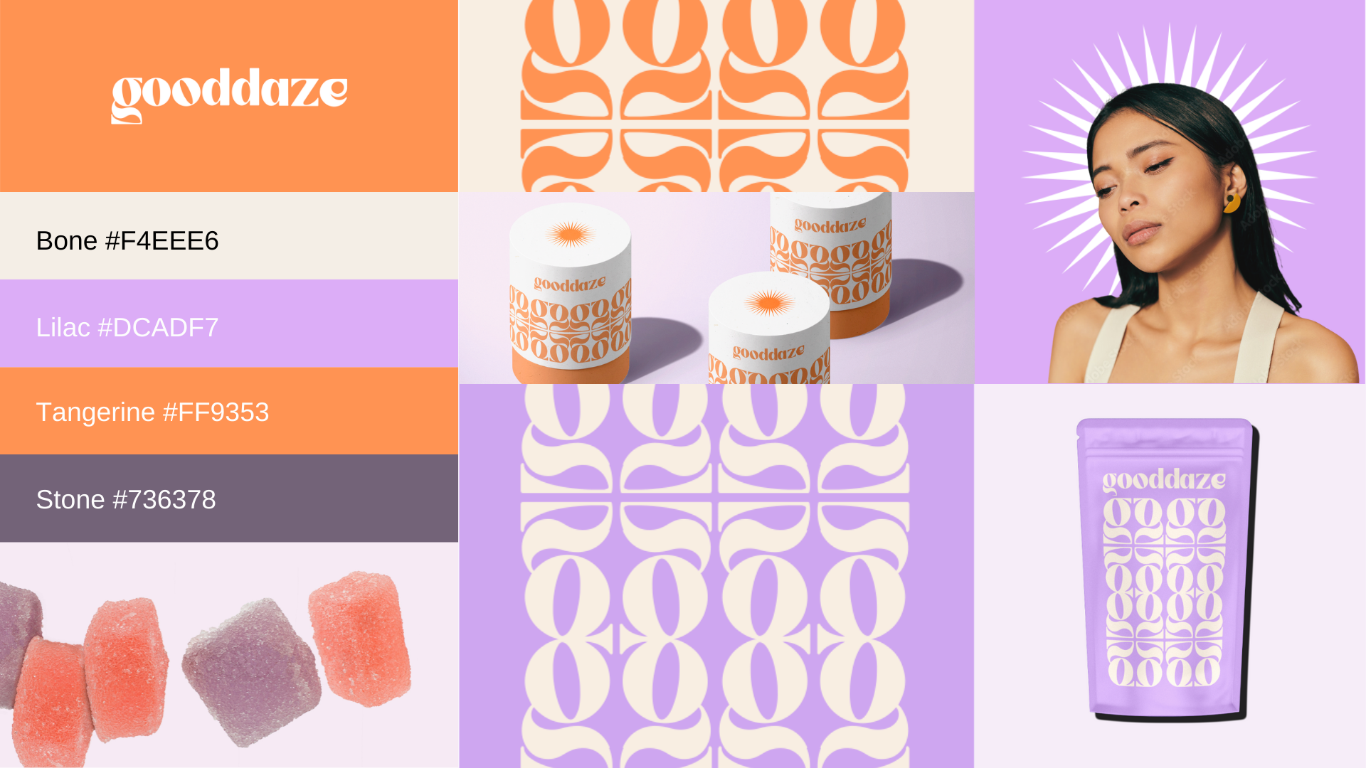 Gooddaze CBD Gummies Brand Identity brand identity cannabis cbd gummies package design purple