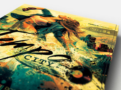 Tempo City art city club dance event festival flyer gig manipulation music paint pared party poster print psd splash template tempo trance urban