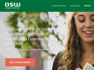 DSW Redesign (unofficial) big header button conversion flat green insurance long price tables quote redesign testimonals website