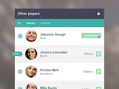 Friendlist For A Social Local Game avatar button color flat friends ui widget