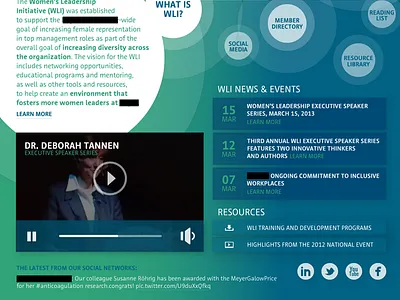 Women's Leadership Initiative App Detail android blue ios phonegap social ui