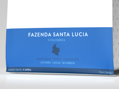 Coffee bag label idea 3d bag blue coffee country logo packaging render typography wip