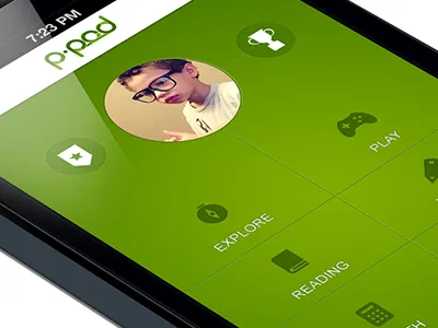 P-pod Closeup app colorful ui wip