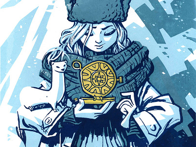 Hero 06: Lyra Belacqua dark materials golden compass hero illustration lyra print screenprint versus versusartproject