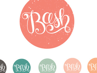 Bash Branding Pinegate Road atlanta bash blogger calligraphy circle distressed event hand lettering lettering logo pastel script type typography vintage