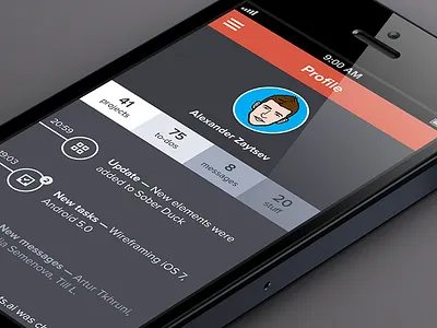 Activity Tracking App Concept activity app dark flat grey iphone profile tawny ui work