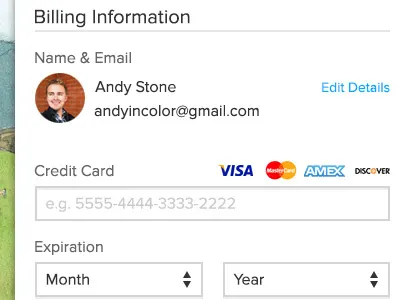Updated Order Page billing credit card order search