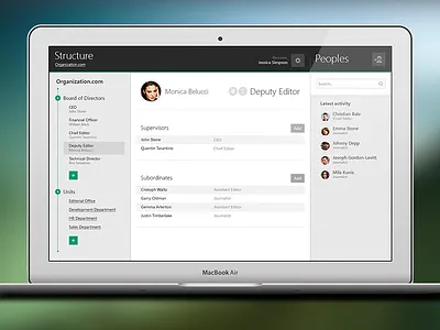 Designer of Organization Structure clean emerald flat green icon layout minimal structure tree ui ux web website