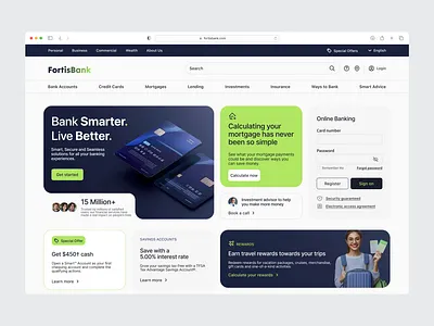 Landing page | Bank bank banking credit card crypto dailyui digital banking ecommerce finance financial fintech home page landing page money product design saas ui ux wallet web design website