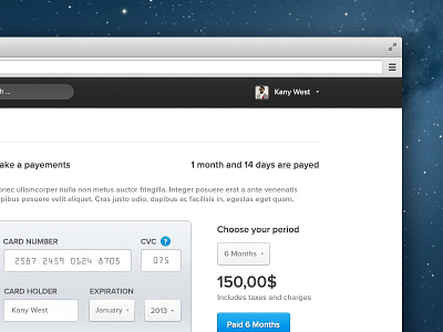 Payments Page card clean credit dashboard date gradient history instagent interface minimal money paiment payments price status ui ux