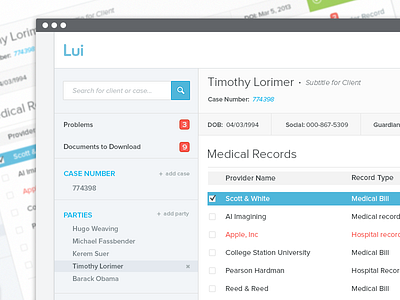 Case View - Take 2 account clean dashboard interface medical minimal modern modernbits records simple ui ux web