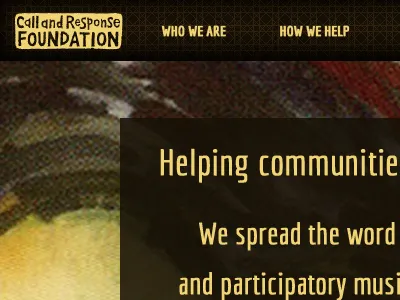 Call and Response Foundation Homepage inspiration mantra music negc2013 nonprofit spiritual web design wordpress