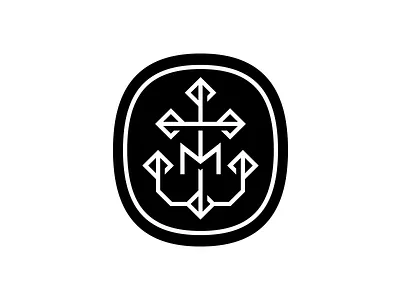 Anchor M anchor black and white branding identity logo m mark nautical