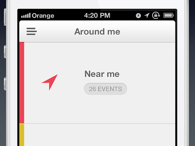 Around Me - Home Screen app around clear geolocalisation gps grey home ios iphone map subtle ui ux white