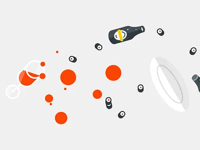 Spill beer bottle gray icons plate red spill sushi wine