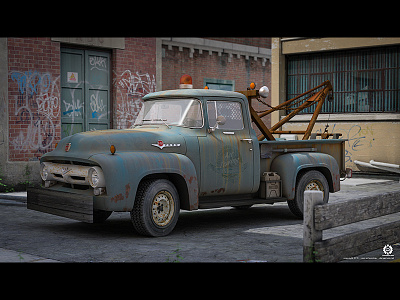 F100 Wrecker Complete 3d automotive car dangeruss wrecker