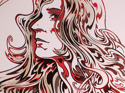 Patti Smith - Screenprint Detail detail diy drawing face gig poster illustration metallic patti smith screenprint silkscreen