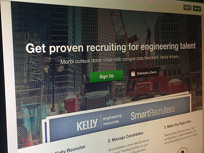 Landing Page :: WIP ats hipster angle landing page recruiting sign up