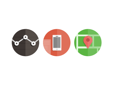Special icons (wip) analitics circle design flat iphone location map paper pins simple street ui