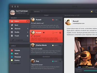 Email app concept app concept email interface ui