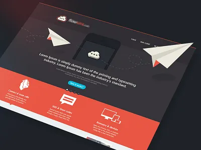 Hero Section 3d envelope flat header home icons illustration web