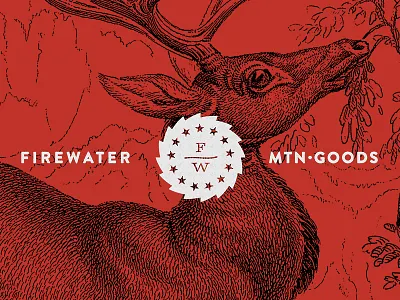 Mountain Milled brand company firewater fish forest heritage logo mountain tag vintage