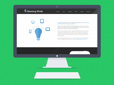 Roaming Minds agency onepage uiux vector web website