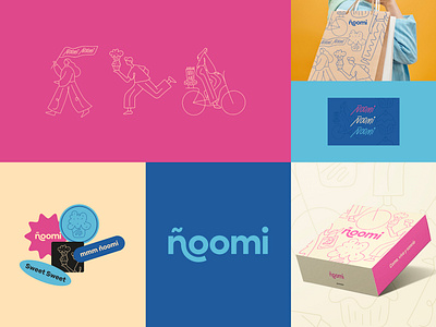 Visual identity for Ñoomi brand brand identity branding cakes colors cupcakes graphic design illustration logo logotype marca mark packaging stamp stickers type visual identity