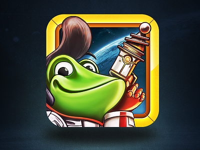Space Frog Final App Icon + Process animal app icon frog game icon ios process raygun sci fi