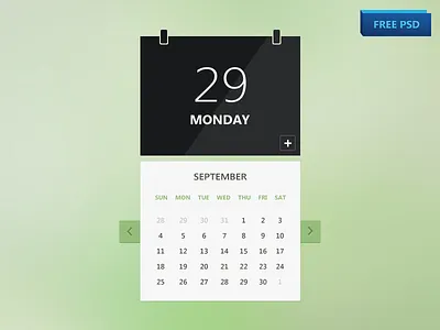Calendar (PSD freebie!) calendar clean free freebie metro psd psddd rebound segue ui