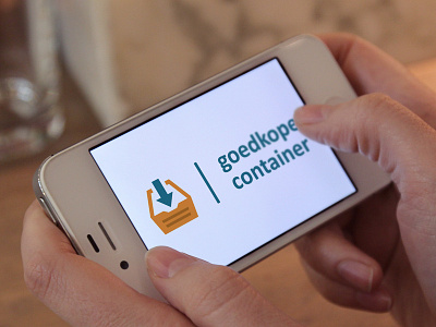 Goedkope Container app blue cheep container design graphic identity logo orange visual