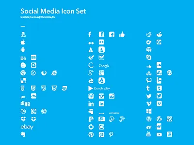 Social Media Icons complete download free freebie full icon icons logo logos luketctaylor media set social vector