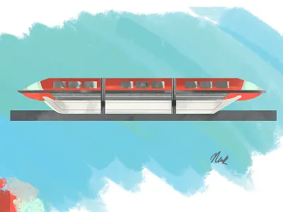 Monorail VII digital digital painting disney disneyland disneyworld future monorail painting photoshop tomorrowland transport