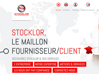 Logistic abel clean grey light map red webdesign white world