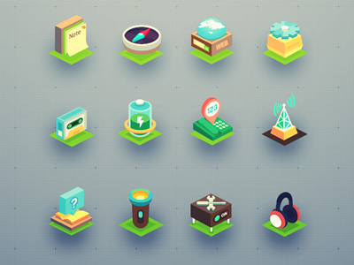 Isometric icon set (32 icons) cubic fireworks icon icon set isometric