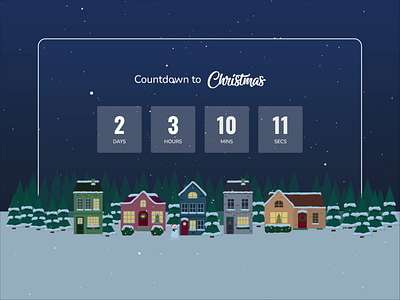 Countdown to Christmas animation christmas countdown countdown timer happy holiday holidays houses illustration merry christmas motion night snow timer winter winter scene