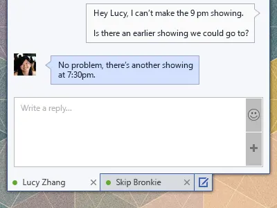 Chat Window [PSD] compose facebook facebook messenger flat message metro psd reply windows windows 8