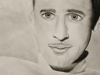 Portrait Illustration charcoal drawing fine art illustration newsprint sketch