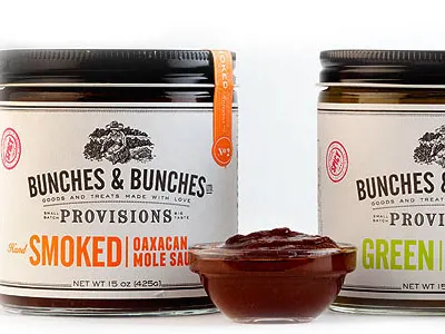 Bunches & Bunches Provisions - Full Set bunches food jar label letterpress packaging provisions