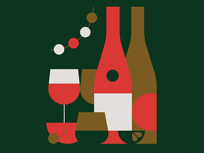 Spirits alcohol art christmas drinks festive holiday illustration vector vintage wine
