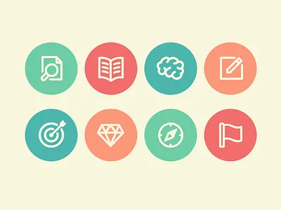 Branding Process Icons branding flat icon iconography set simple