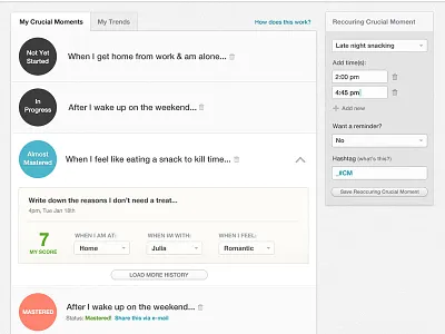 Minimalistic Dashboard circles clean colorful dash dashboard expand history home light load minimalistic progress simple status trends white