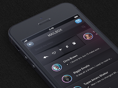 Read mail (folding effect) client dark effect folding inbox mail mailbox read ui