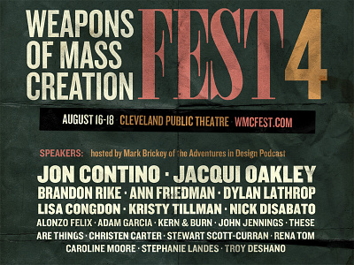 WMC 4 Speaker Lineup lineup speakers weapons of mass creation wmcfest