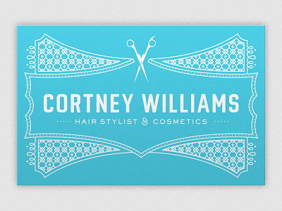 Cortney Williams Business Cards business card cosmetics hair stylist lace salon scissors simple