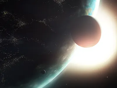 2moons moon planet space