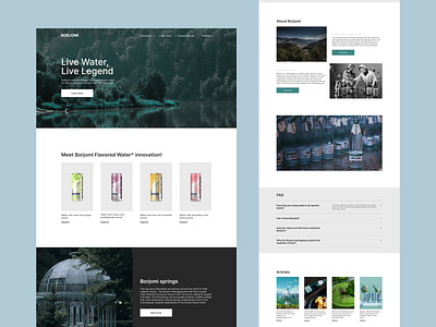 Web Site Design: Landing page for Borjomi graphic design landing page ui ux uxui design web design