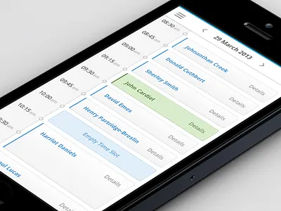 Clinical Dashboard - Appointments (Mobile) app clinical dashboard data health ipad medical preview responsive timeline ui user interface ux web app