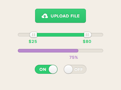 UI Elements button elements freebie knob slider switch ui
