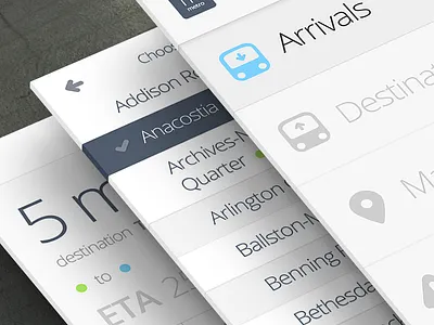 MetroLite App blue bus clean icons metro mobile web phone gap public transit soft transport transportation white wmata
